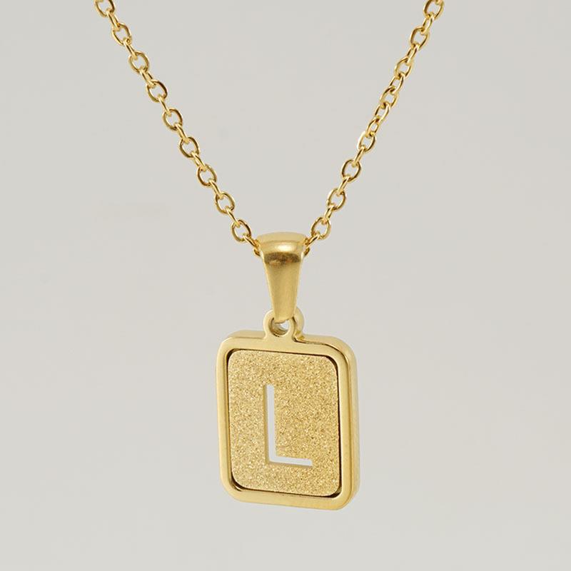 Wholesale 18K stainless steel hollow 26 English letter necklace