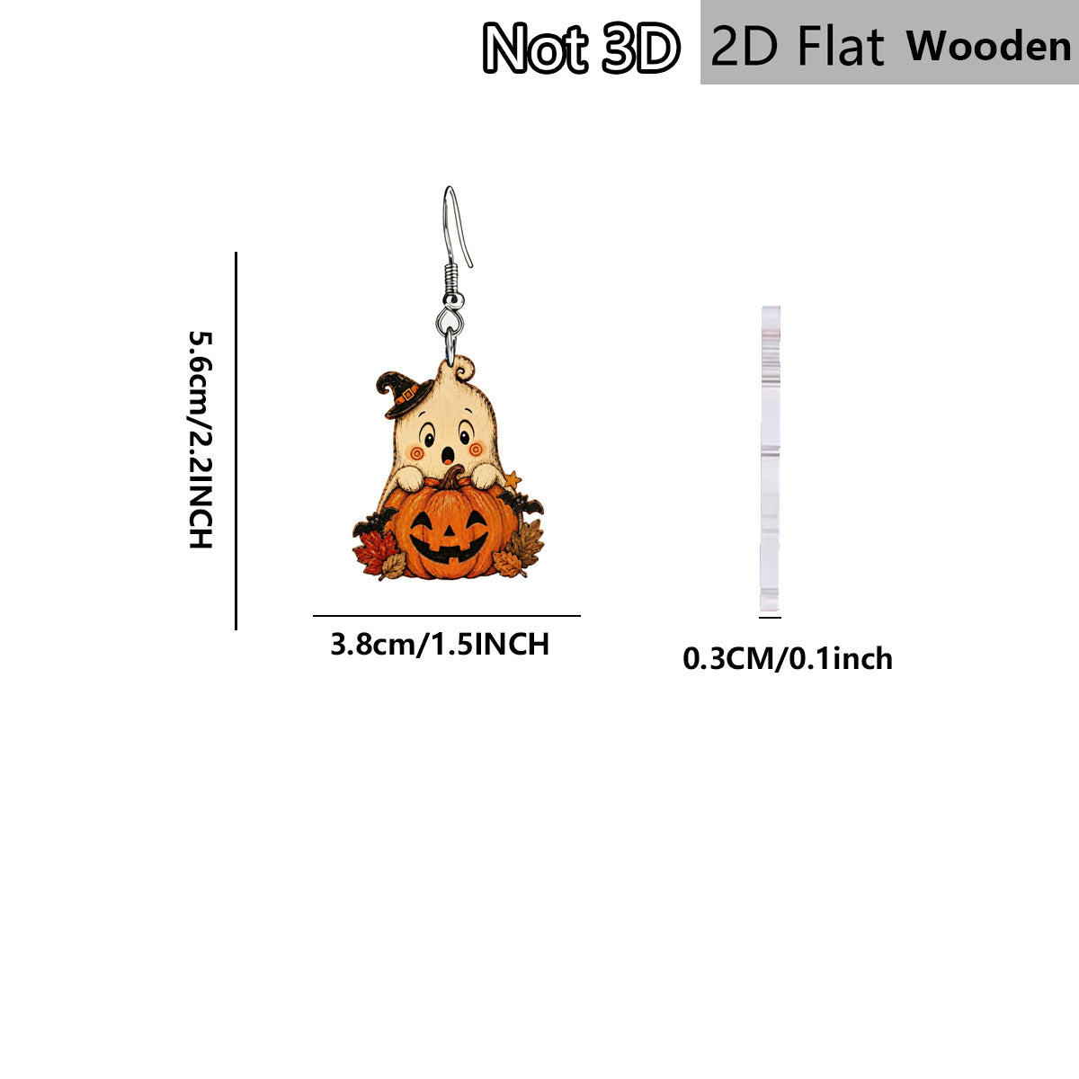 Wholesale Wooden  Earrings Cute Ghost Pumpkin Witch Vintage Maple Leaf Design Party Wear Jewelry Accessory For Resale