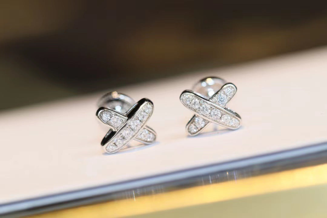 Wholesale Diamond-filled 925 Silver White Mother-of-pearl Earrings Sterling Silver Earrings ACC-ES-Xishi001