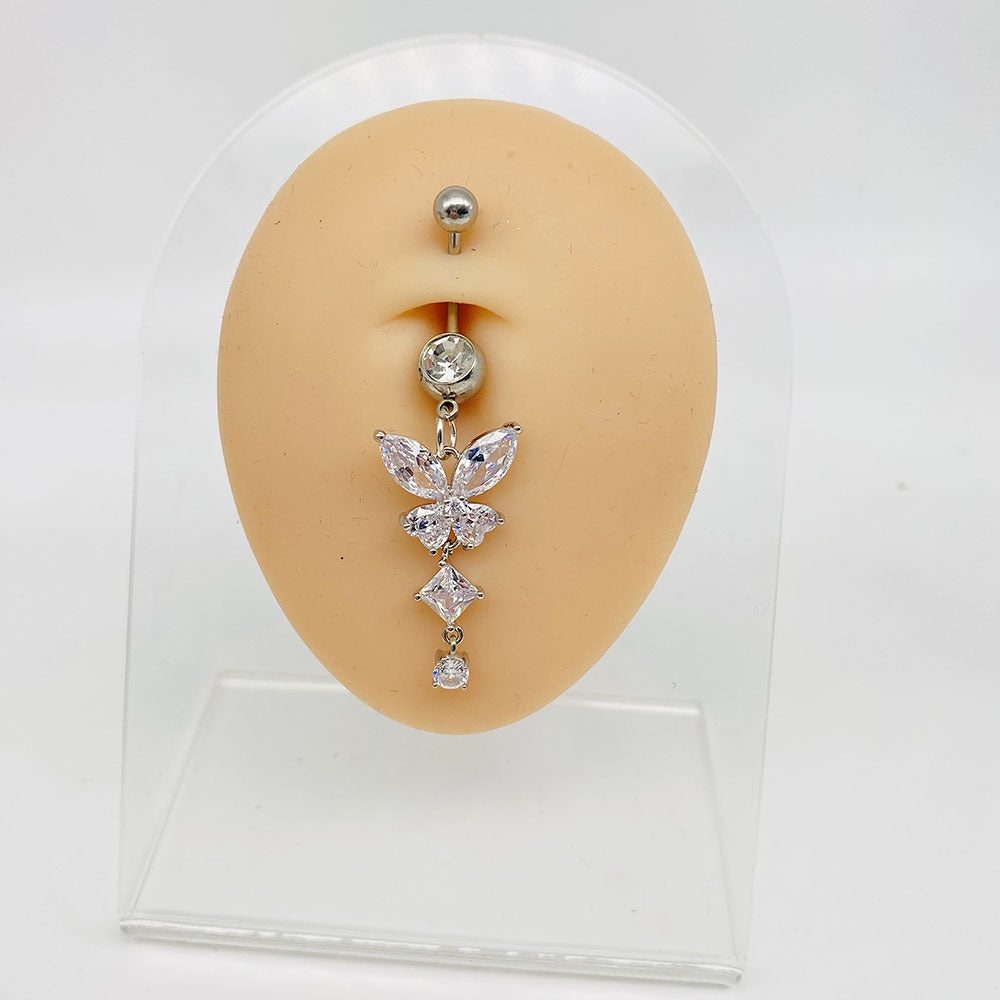Wholesale Stainless Steel Long Tree of Life Zircon Belly Button Nails Body Jewelry ACC-BJ-ChenY001