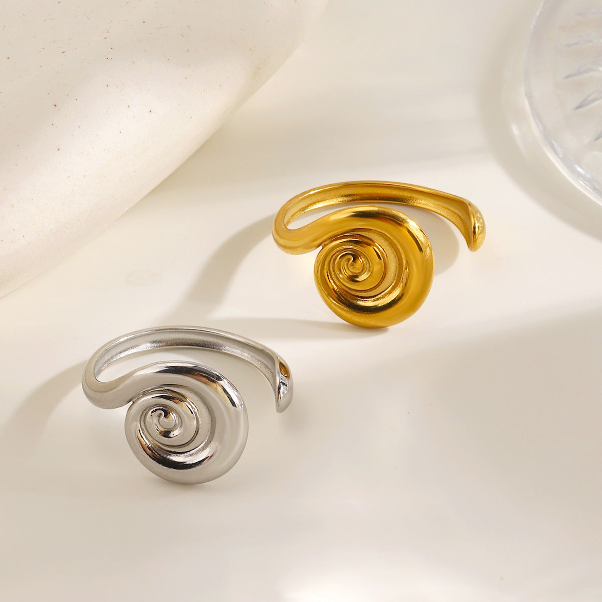 Wholesale Stainless Steel Rotating Pattern Thread Ring,  Fashion Jewelry Accessory for Resale