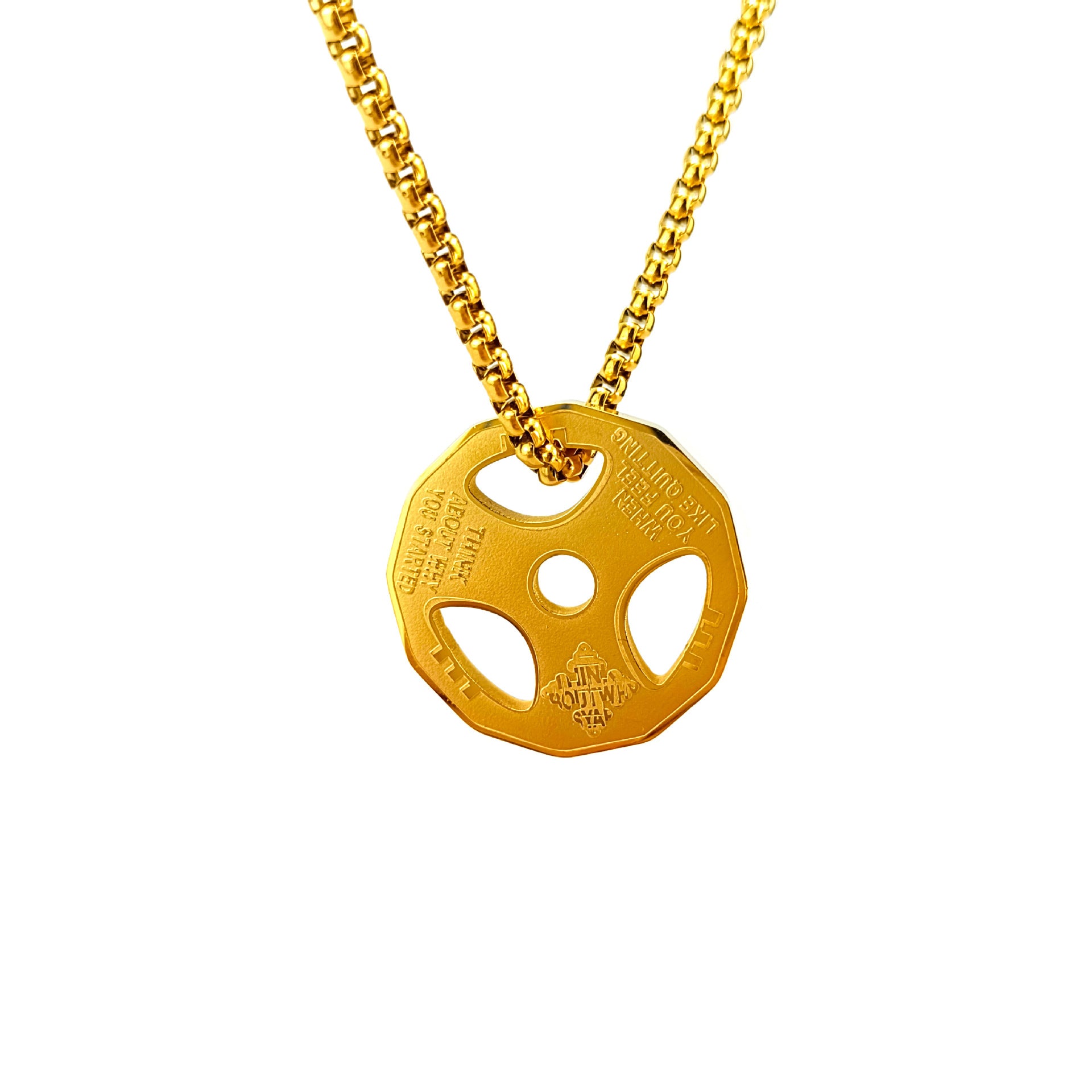 Wholesale Barbell Dumbbell Plates Stainless Steel Pearl Necklace Men's Pendant ACC-NE-Ruig002