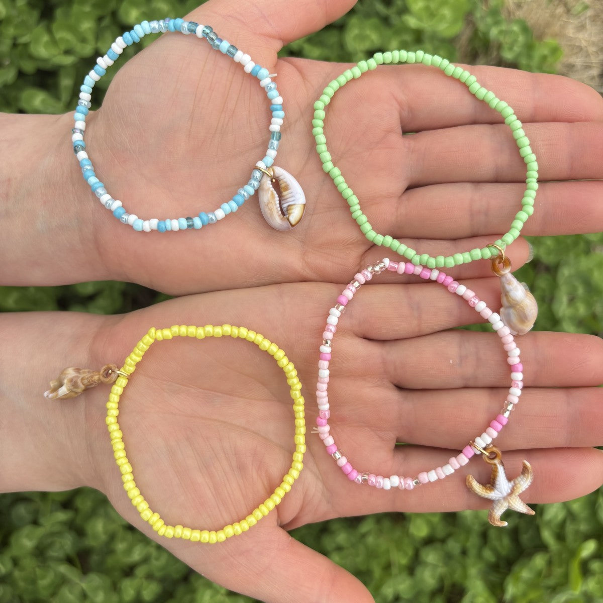 Wholesale Ocean Themed Acrylic Beaded Bracelet Handmade Dopamine Style Kids Jewelry Gift