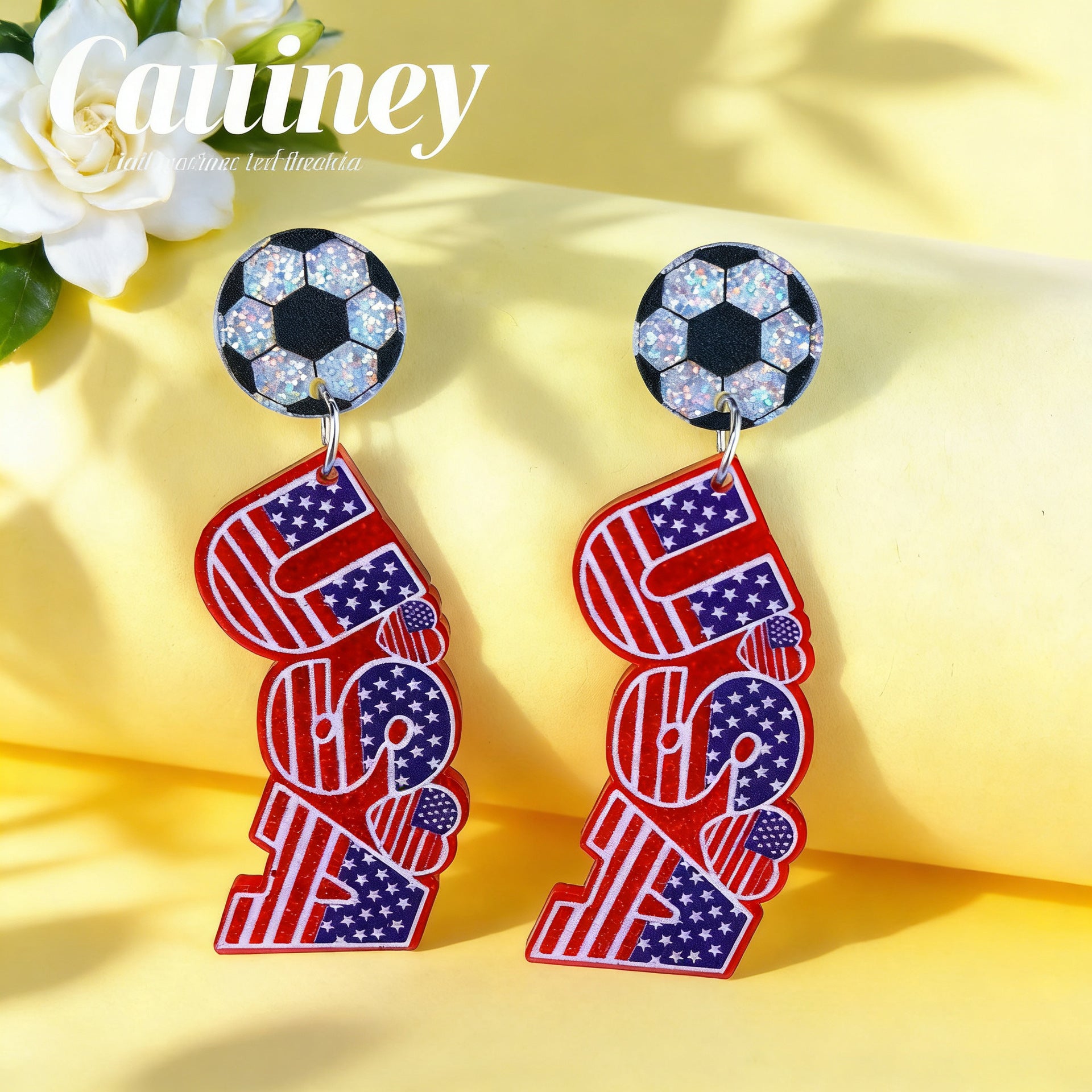 Wholesale USA Flag Acrylic Earrings for the USA Cup,  USA Cup,  Canada,  Mexico