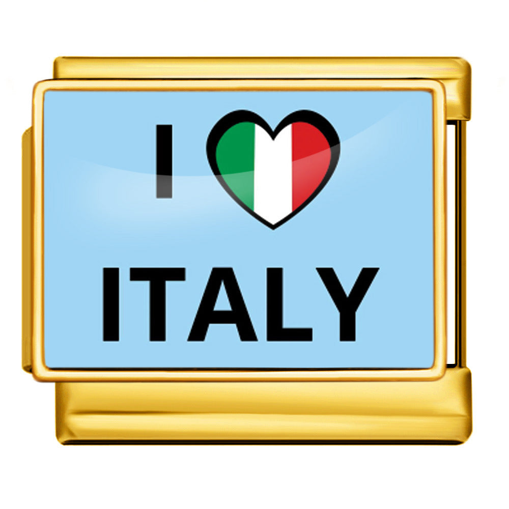 Wholesale Italian Charm Bracelet 9mm DIY  image style English landmark Creative Stainless Steel Composable Bracelet