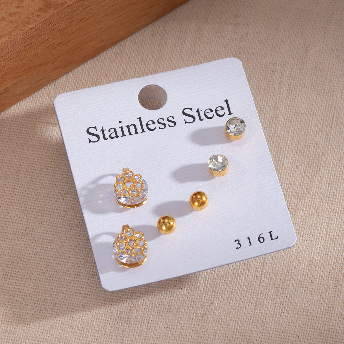Wholesale Stylish Gold Stainless Steel Geometric Earrings for Women Vintage Fashion Accessory