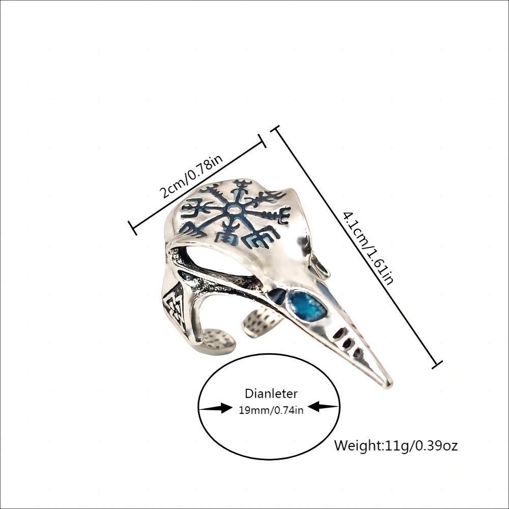 Wholesale  skull luminous ring Eagle mouth ring