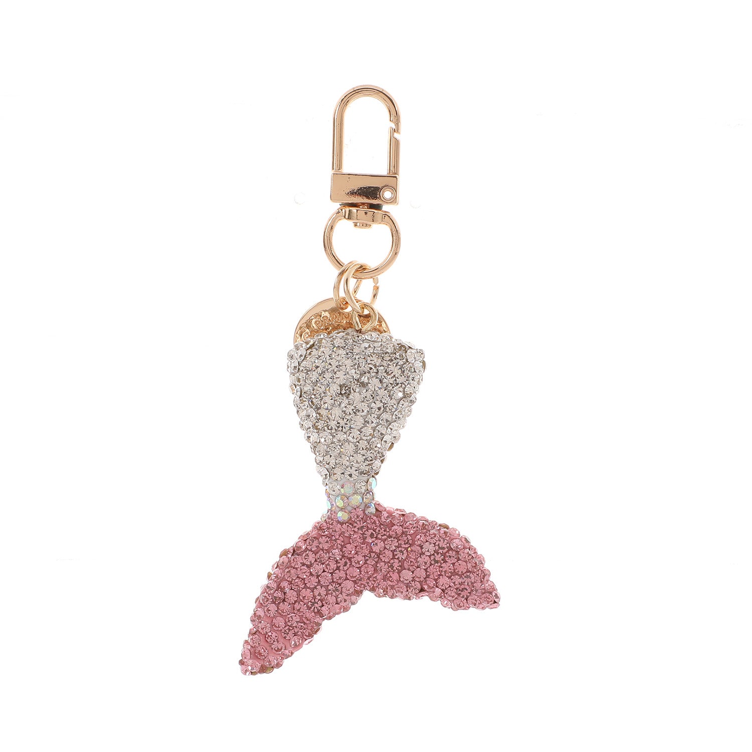 Wholesale diamond-encrusted cartoon mermaid keychain double-sided fish tail keychain
