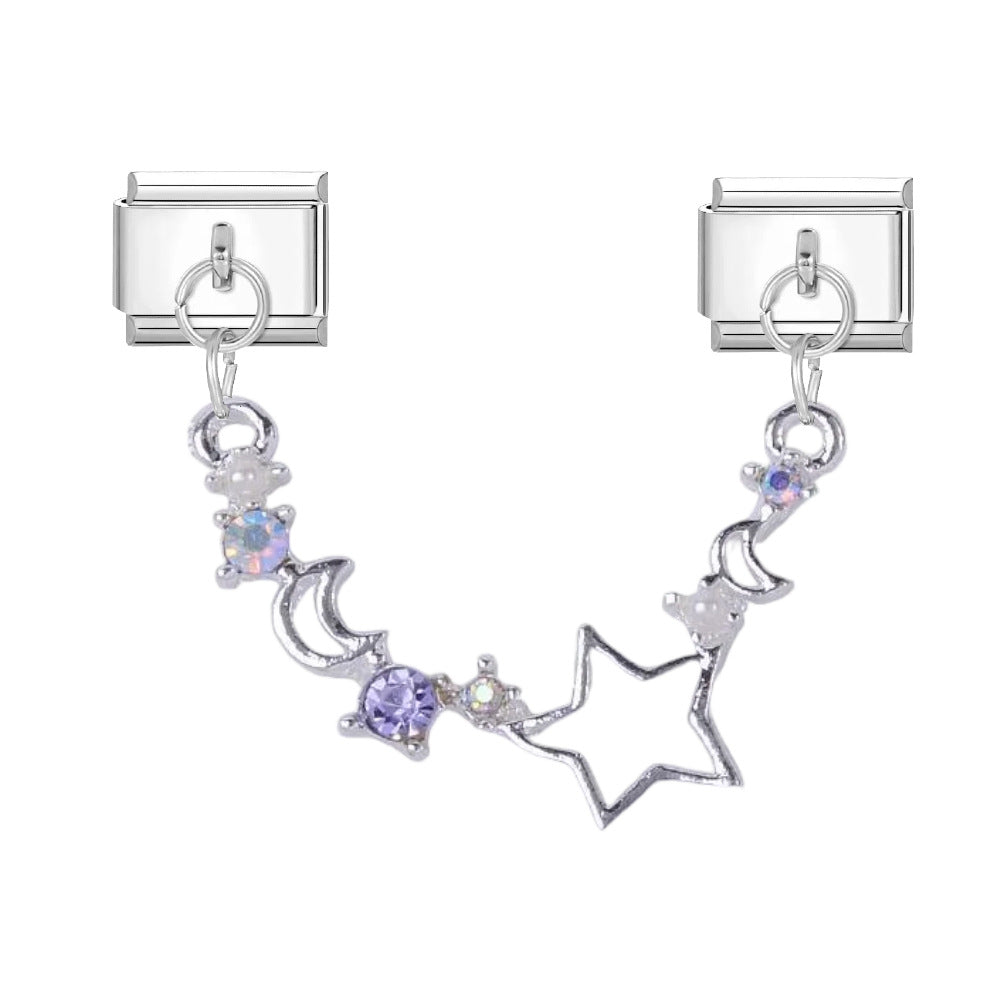 Wholesale Star Moon Crystal Charm Bracelet DIY Set - Stylish Fashion Accessory for Everyday Wear or Gift