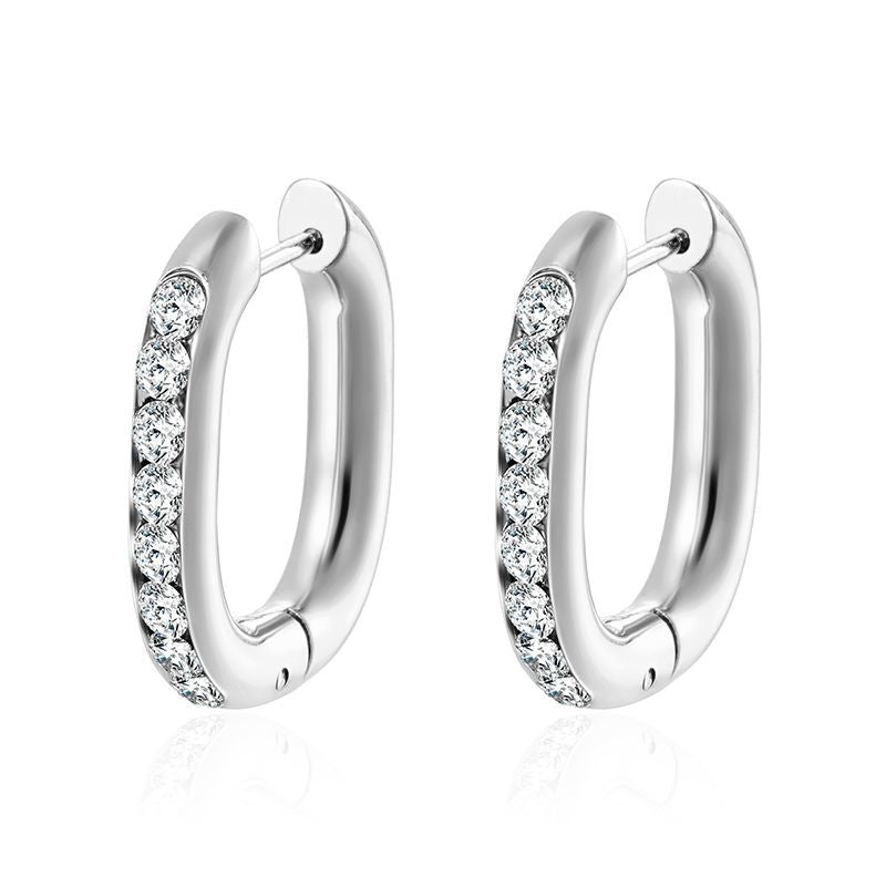 Wholesale Titanium Steel Square diamond earrings