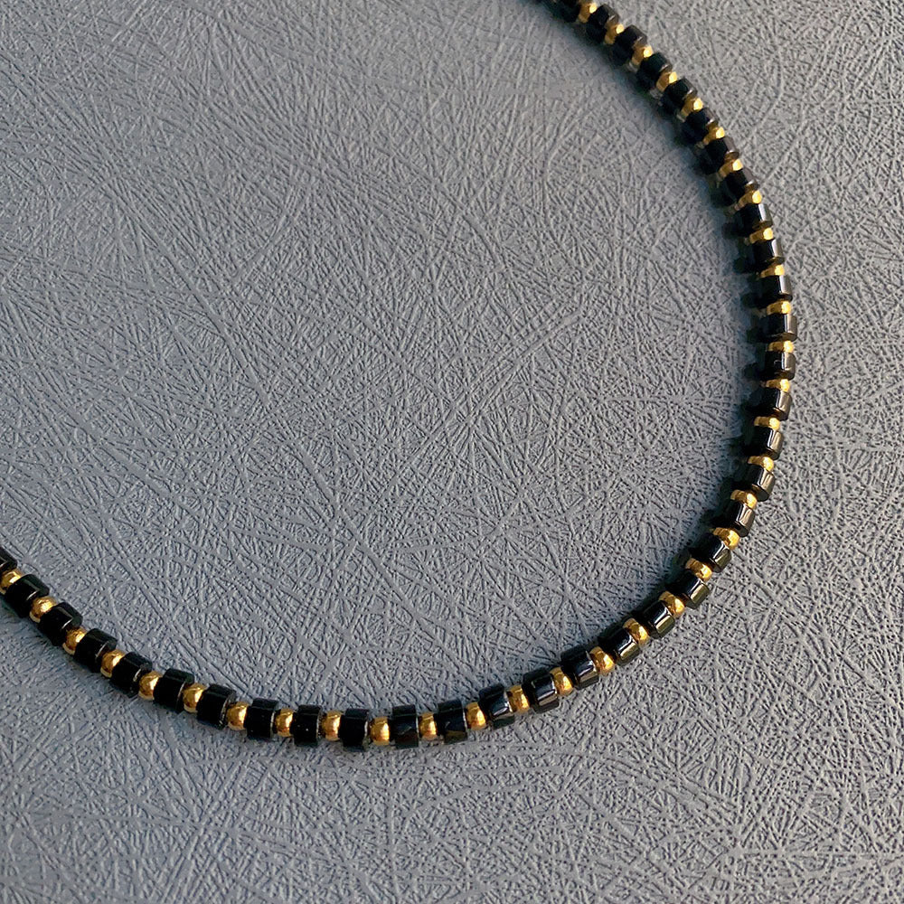 Wholesale Natural Stone Colored Necklace Clavicle Chain Handmade Beaded Multi-color Stacked Neck Necklace Choker Necklace ACC-NE-Yazhi002