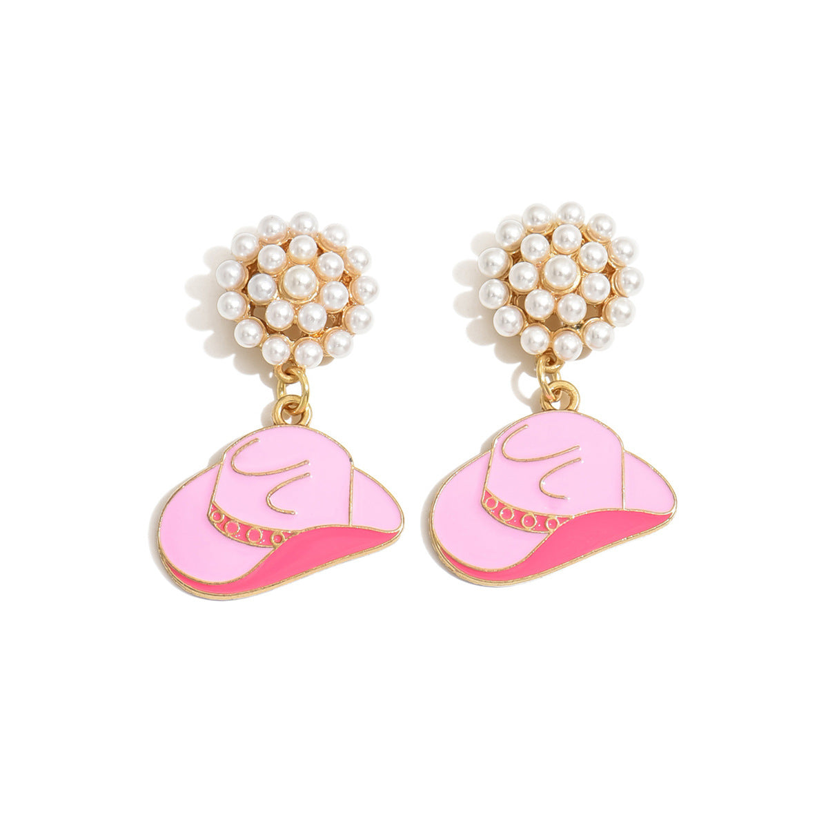 Wholesale  pearl western Denim alloy oil drop jewelry earrings