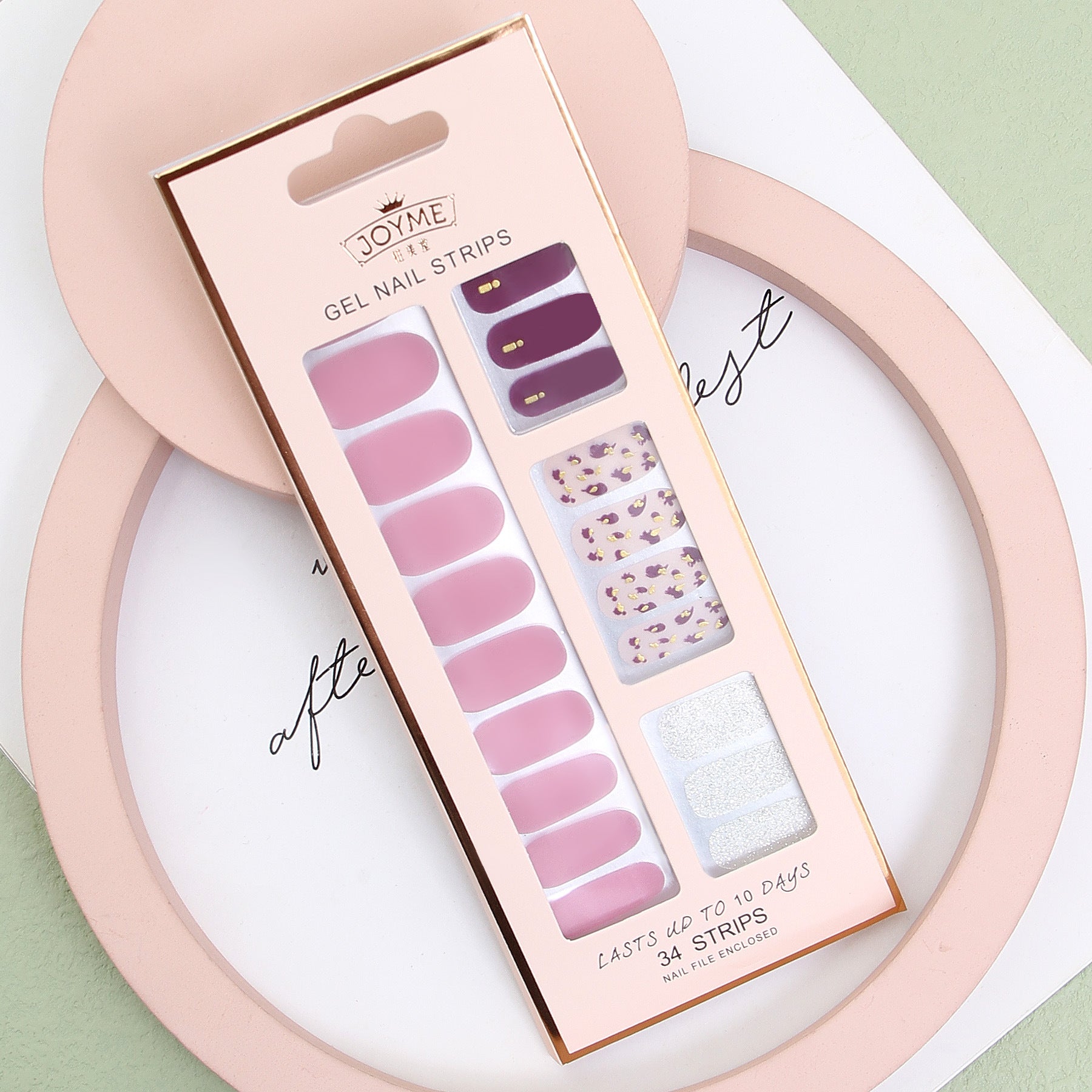 Wholesale Plastic Nail Stickers, Waterproof, Baking Free, Solid Color Nail Stickers, 34 Stickers Without Curling Edges ACC-NS-XKQ007