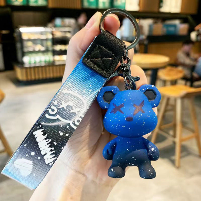Wholesale Silicone Cartoon Bear Keychain Gradient Design Car Key Accessory Gift
