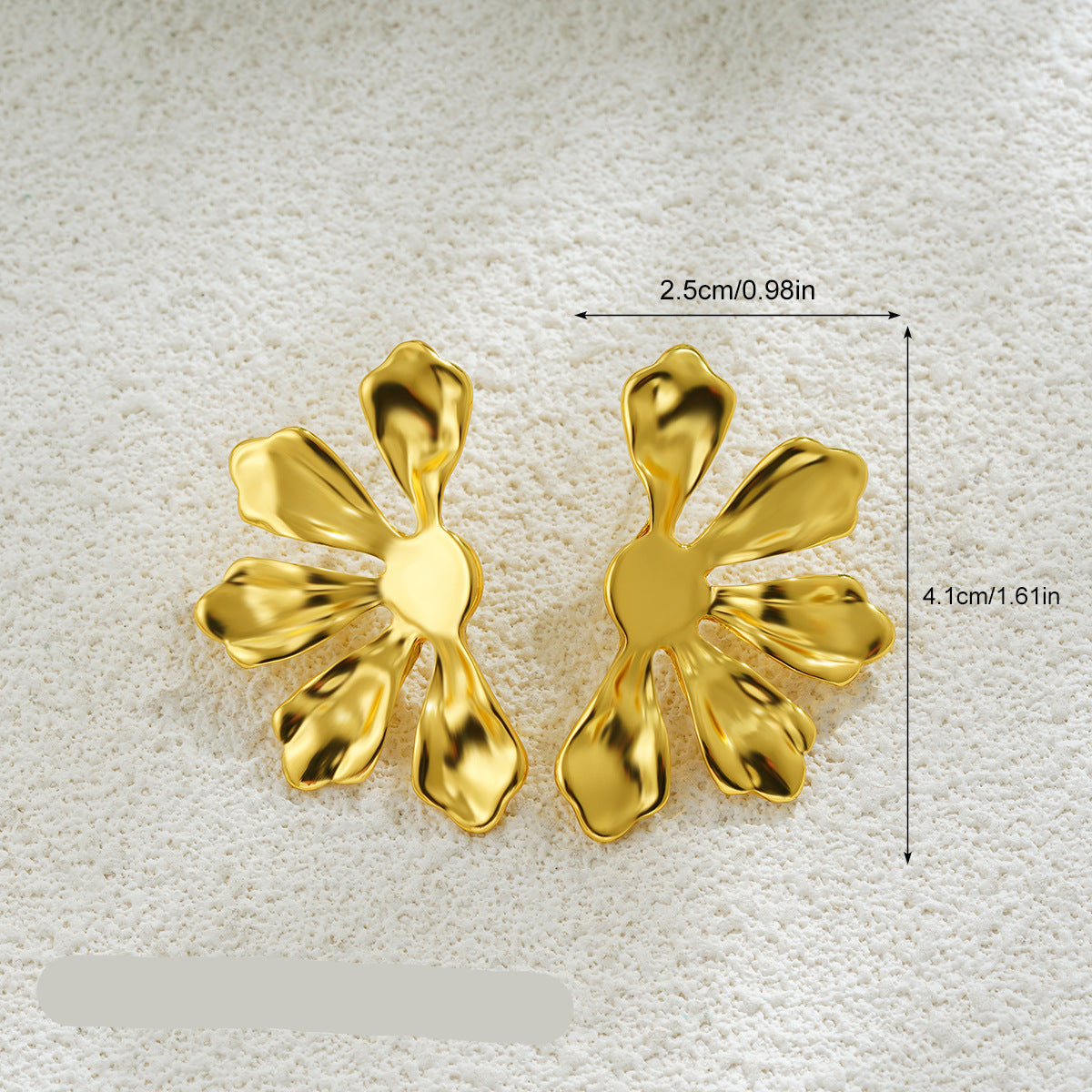 Wholesale 18K gold broken gold geometric earrings flower water drop U-shaped earrings
