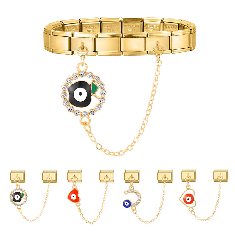 Wholesale Italian Charm Bracelet 9mm DIY Splicing Double Pendant  Stainless Steel Composable Bracelet