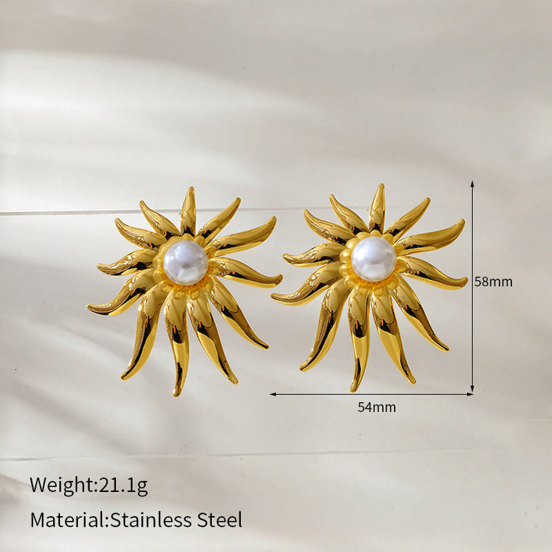 Wholesale  Luxury Geometric Shape Stainless Steel Earrings