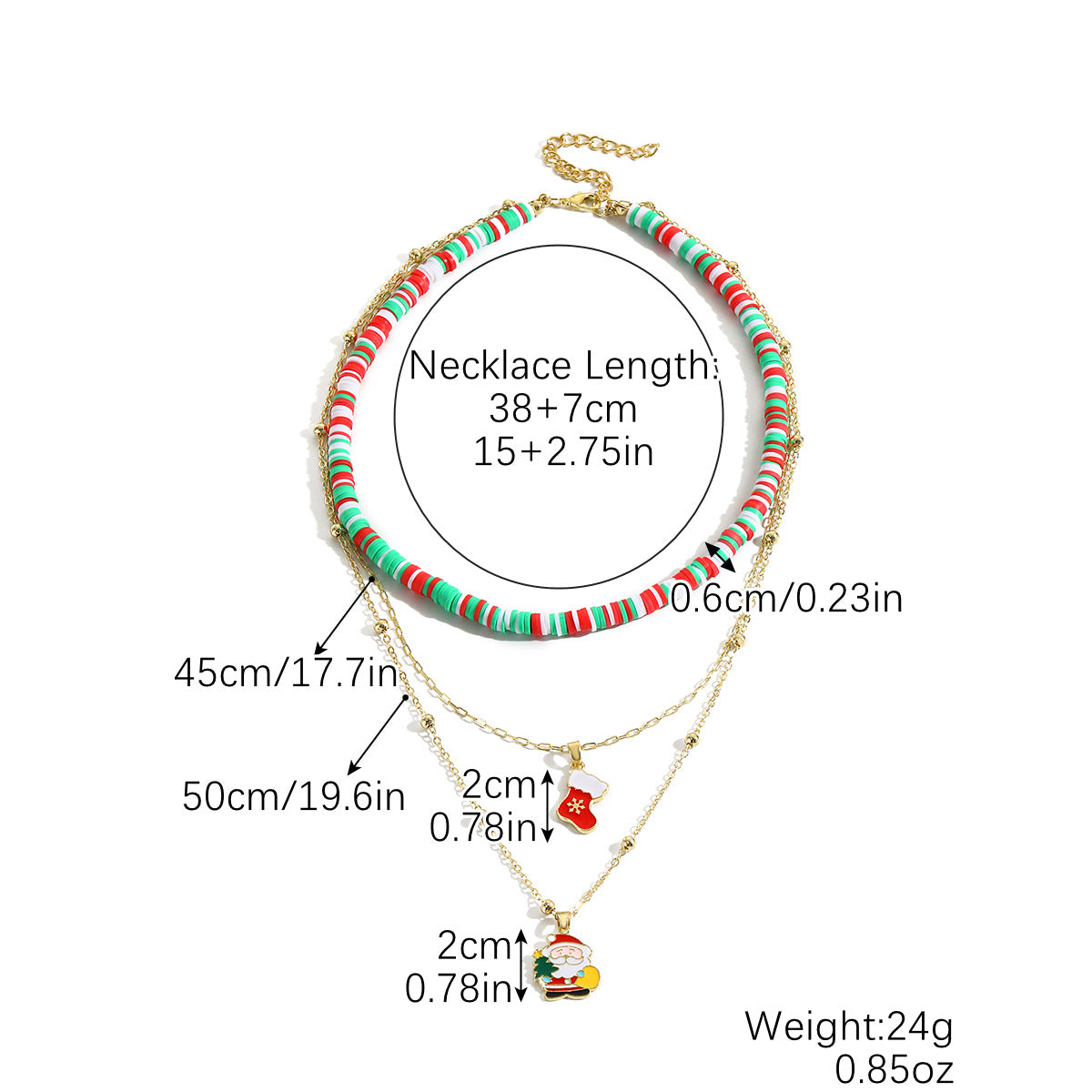 Wholesale Christmas Necklace  Multi-layer Christmas Necklace