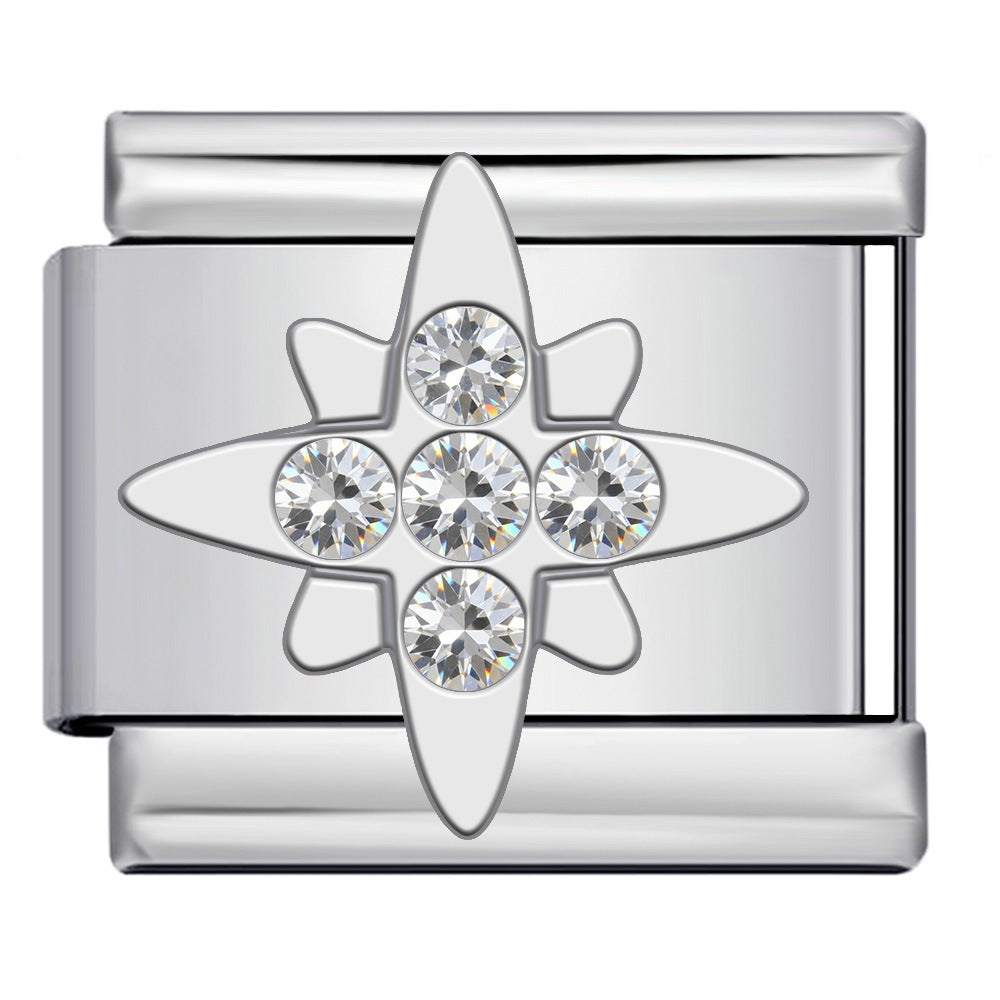 Wholesale Stainless Steel Italian Charm Bracelet DIY Jewelry Accessory with Five-Pointed Star Design for Women