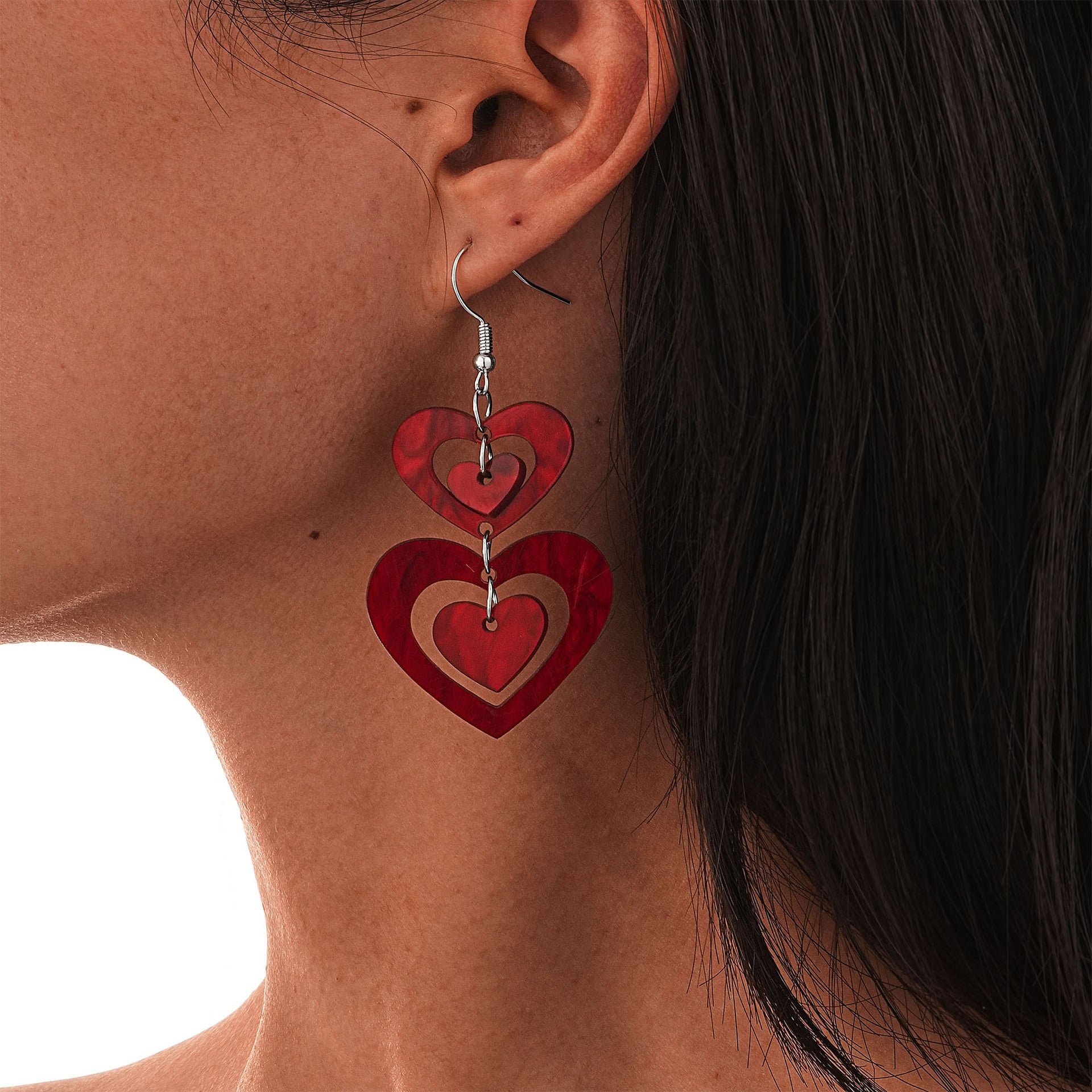 Wholesale  acrylic earrings Valentine's Day love stitching earrings