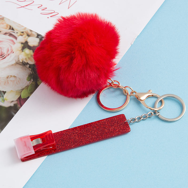 Wholesale ATM Contactless Card Reader Long Nail Card Reader Fur Ball Keychain ACC-KC-JinHao004