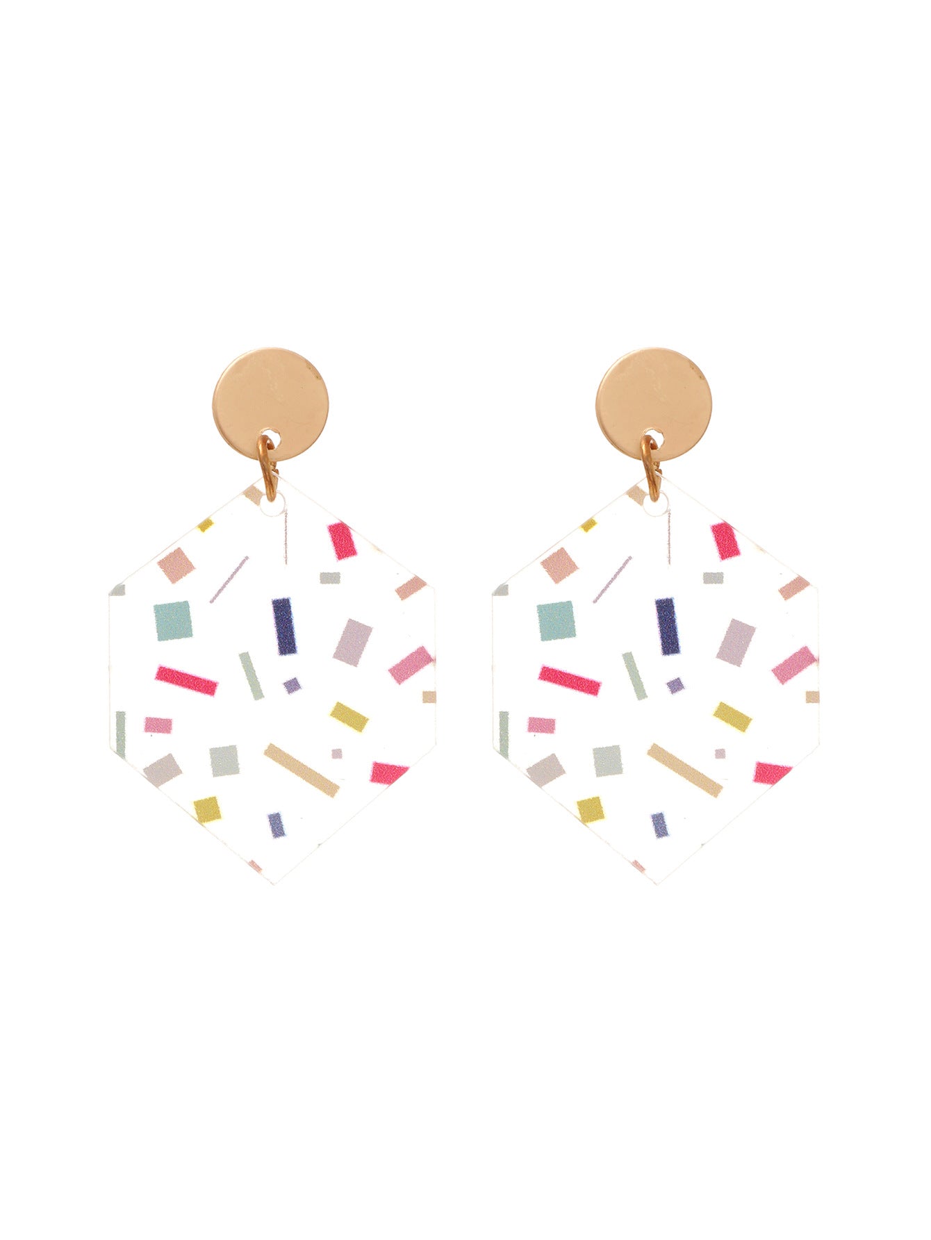 Wholesale  Color Stripe Transparent Acrylic Geometric  Earrings