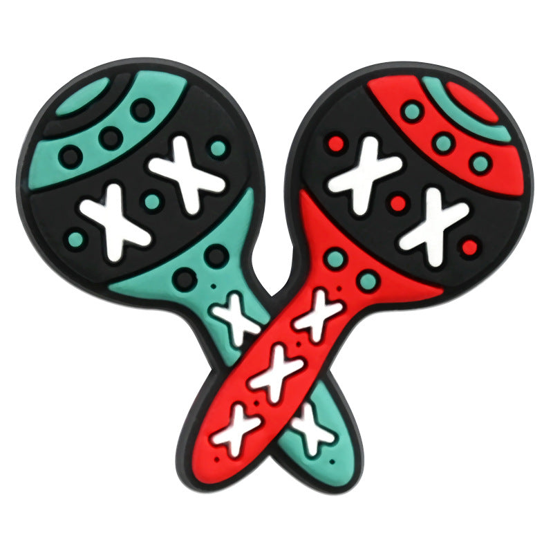 Wholesale Random 100pcs Day of The Dead PVC Soft Rubber Shoe Buckle Decoration ACC-SC-RYY075