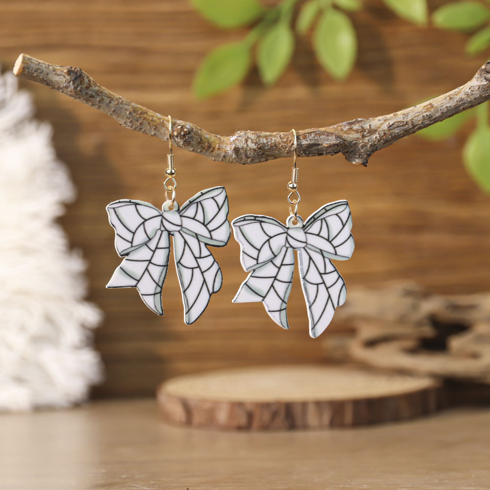 Wholesale Sports style football and rugby bow earrings