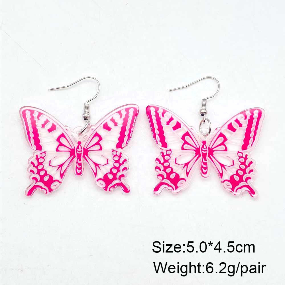 Wholesale Bohemian Painted Ethnic Style Butterfly Acrylic Earrings ACC-ES-CY007
