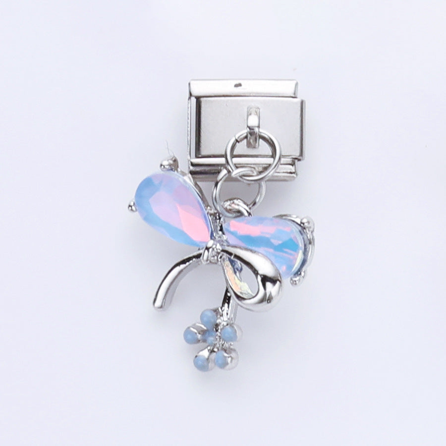 Wholesale 10pcs Italian Charm Bracelet 9mm DIY Splicing Star Butterfly Flower Stainless Steel Composable Bracelet