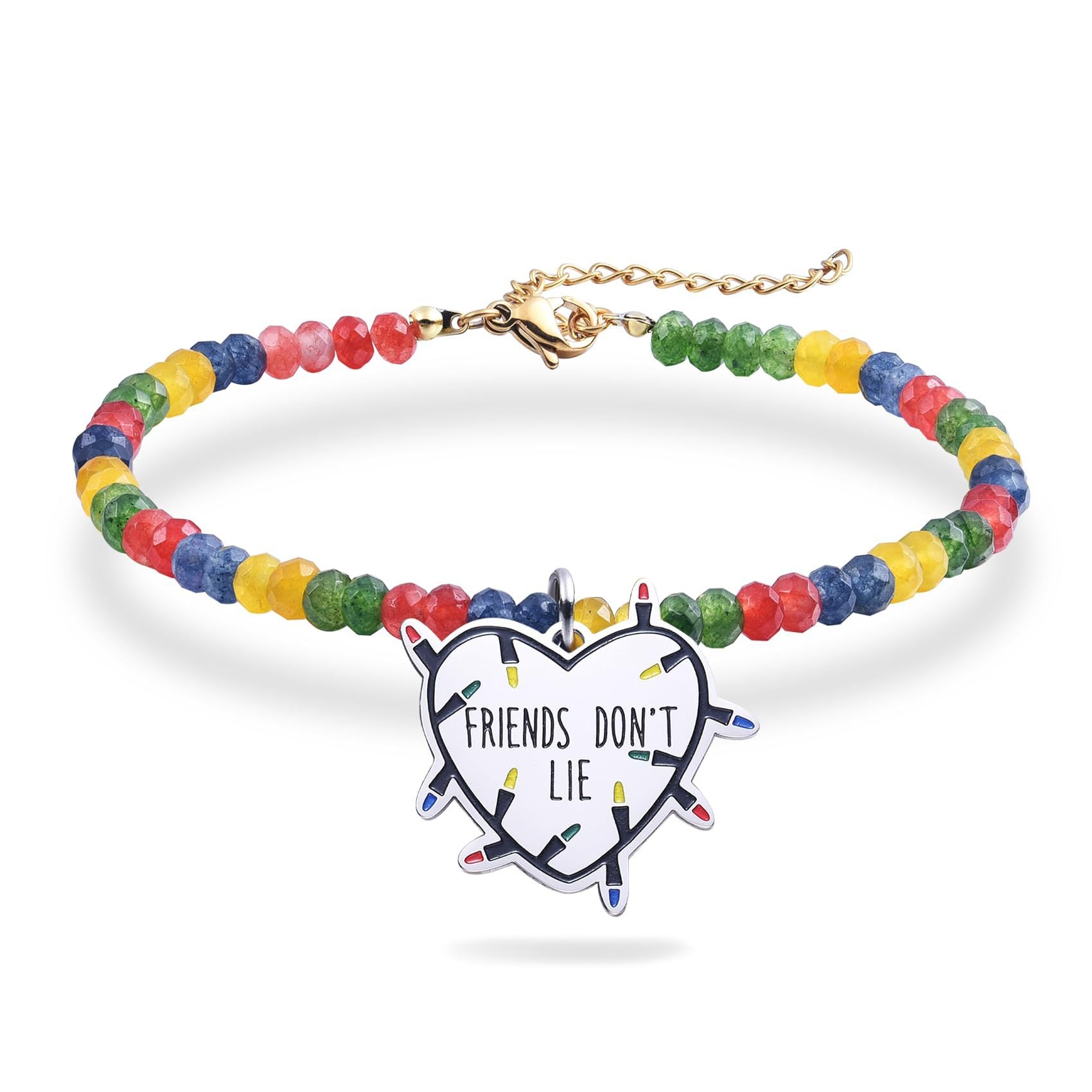 Wholesale Friendship  3mm faceted beads heart pendant bracelet ACCVIP