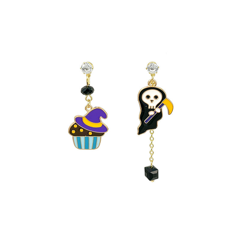 Wholesale Halloween Color Matching Cartoon Pumpkin Ghost Earrings ACC-ES-MDD030