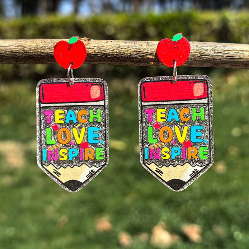 Wholesale  Acrylic Teachers' Day Back to School Earrings