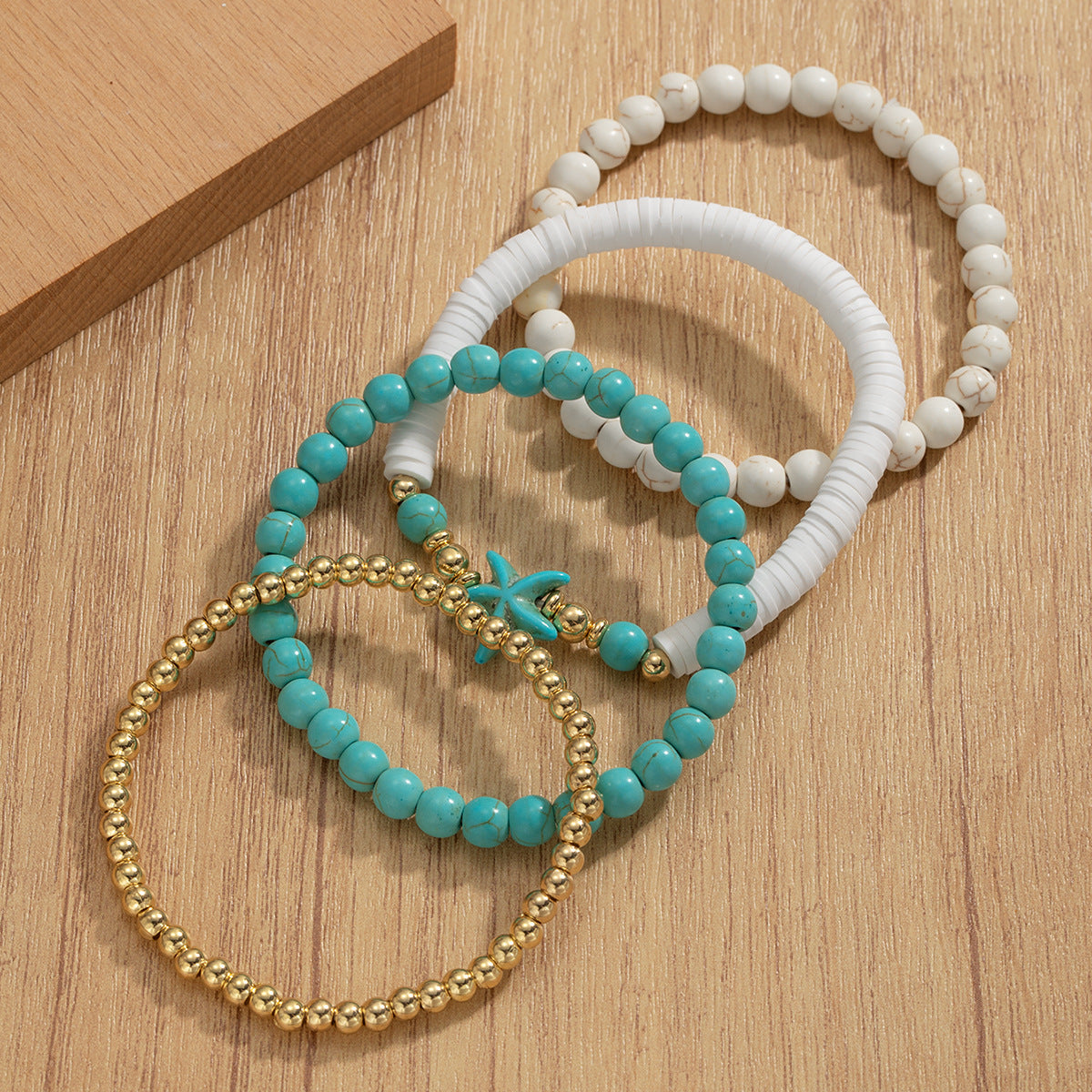 Wholesale Bohemian Holiday  Soft Pottery Beaded Turquoise  Bracelet