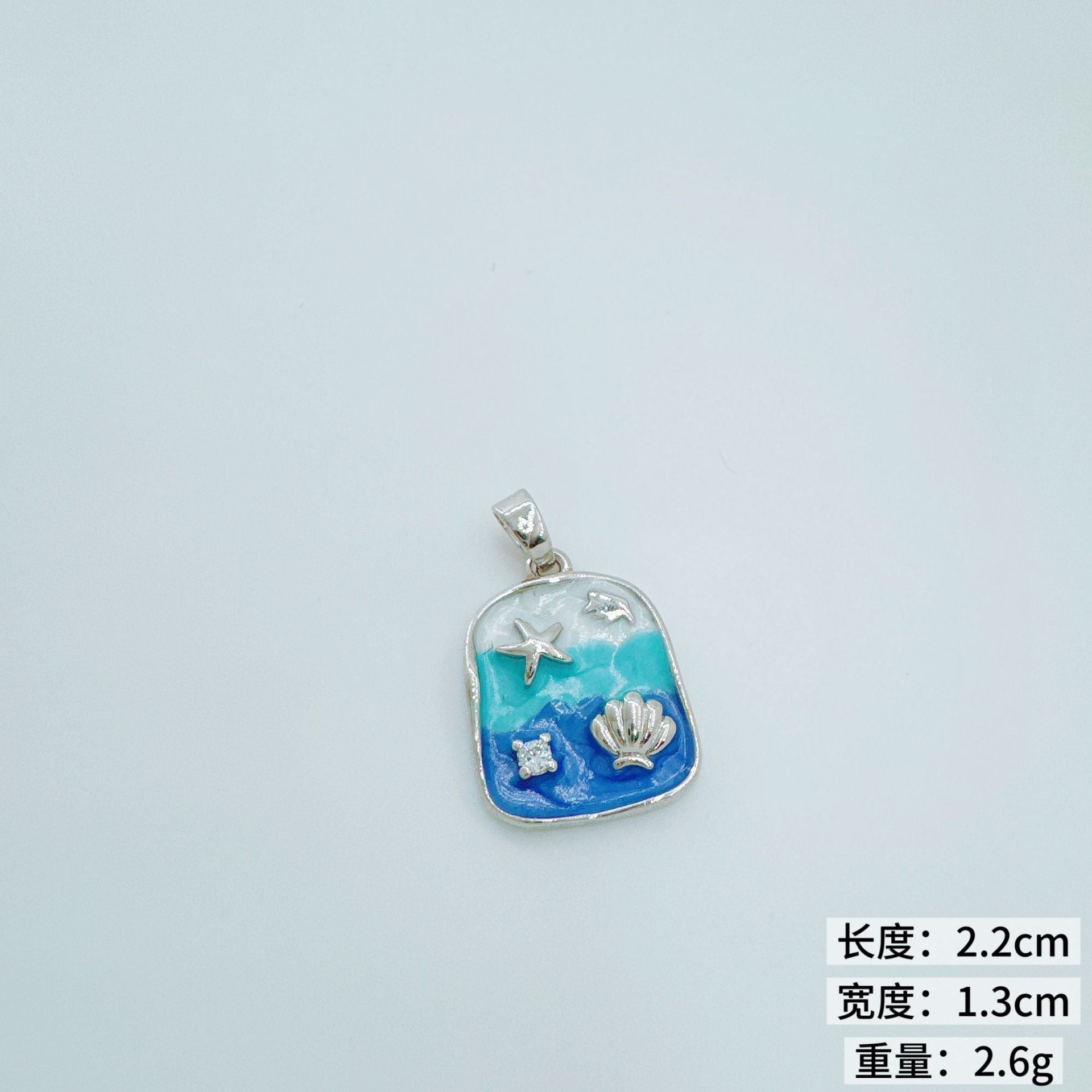Wholesale Dreamy Blue Ocean Enamel Pendant Necklace Starfish Pearl Shell Design Fashion Jewelry Accessory Gift Resale