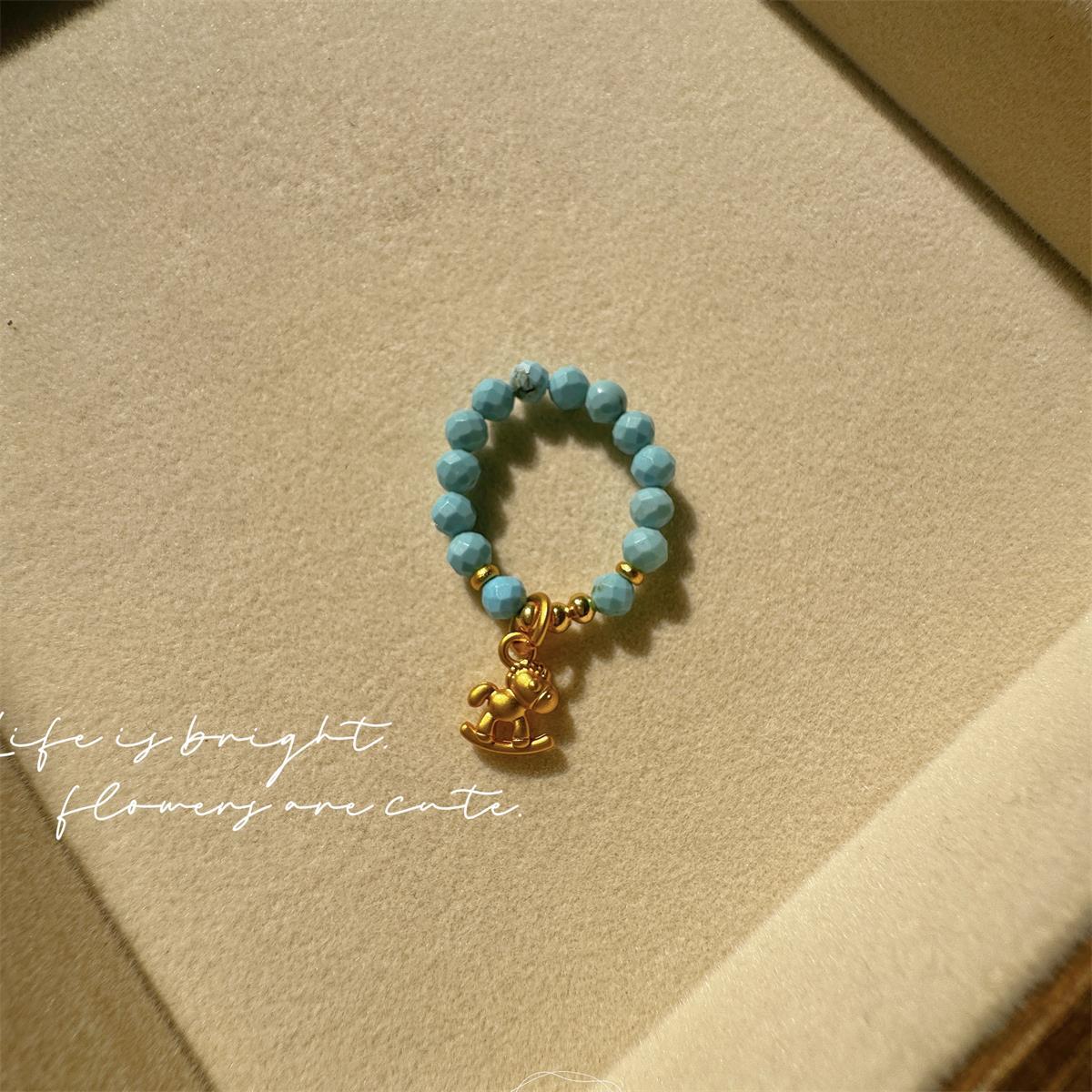 Wholesale Trendy Geometric Turquoise Ring Fashion Accessory Gift for Resale