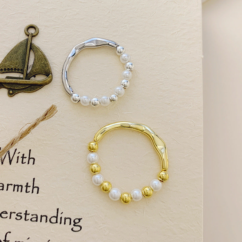 Wholesale S925 Sterling Silver Creative Elastic Band  Geometry Shape Rings