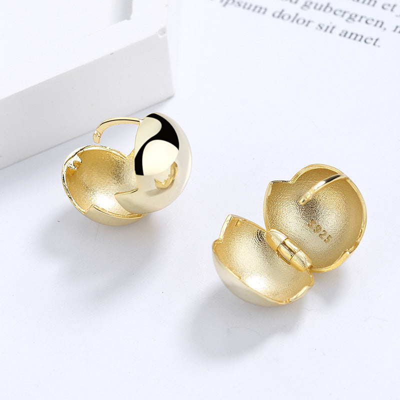 Wholesale S925 Sterling Silver Stereo Ball Earrings