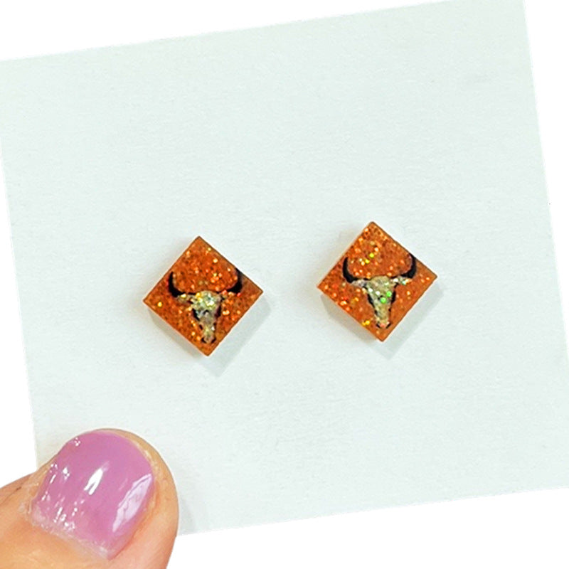 Wholesale Western cowboy elements bright and shiny mini delicate earrings