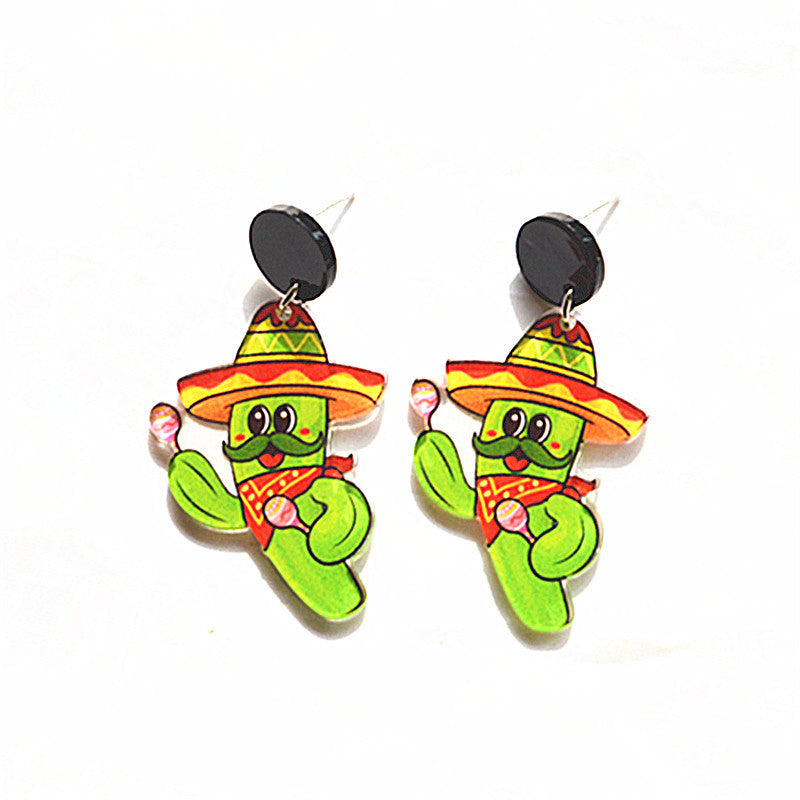 Wholesale Mexican Carnival Earrings  Acrylic Personalized Sweet Earrings for Women