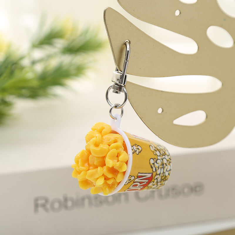 Wholesale popcorn keychain fun food keychains
