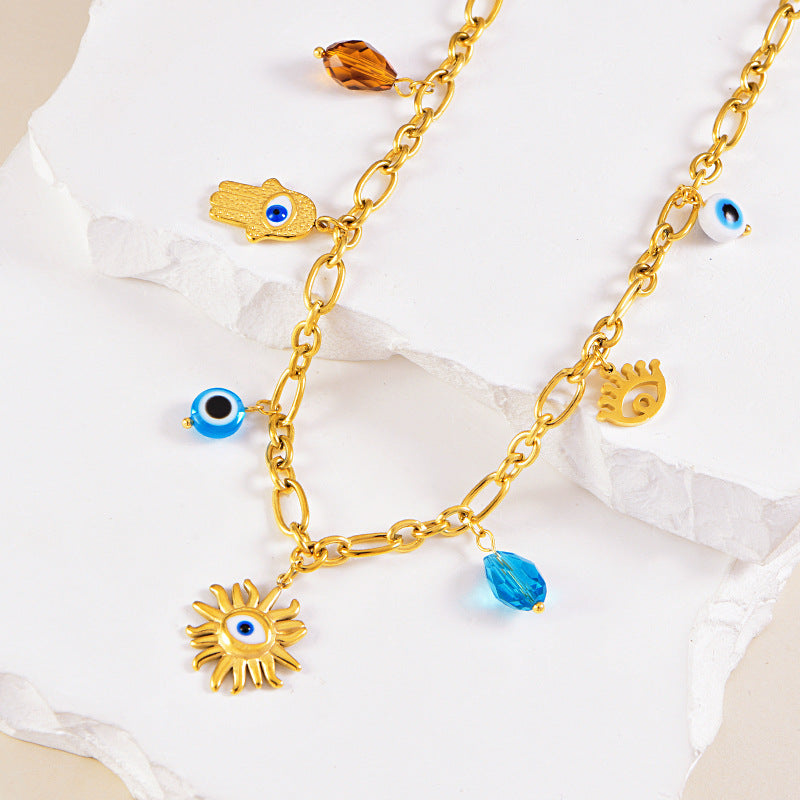 Wholesale Stainless Steel Sun Necklace AliExpress Trendy T-shirt Chain