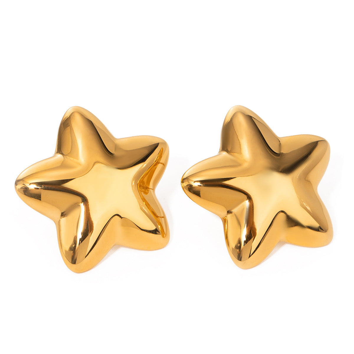 Wholesale  five-pointed star stainless steel earrings light luxury  earrings