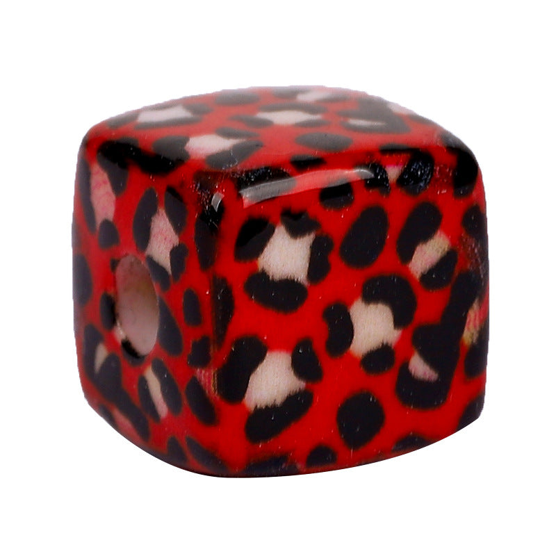 Wholesale random  10pcs Versatile Leopard Print  Focal Beads DIY Bead Accessories