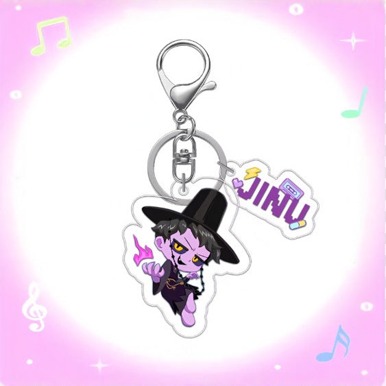 Wholesale Demon Hunter Girls Group Two-piece Acrylic Keychain