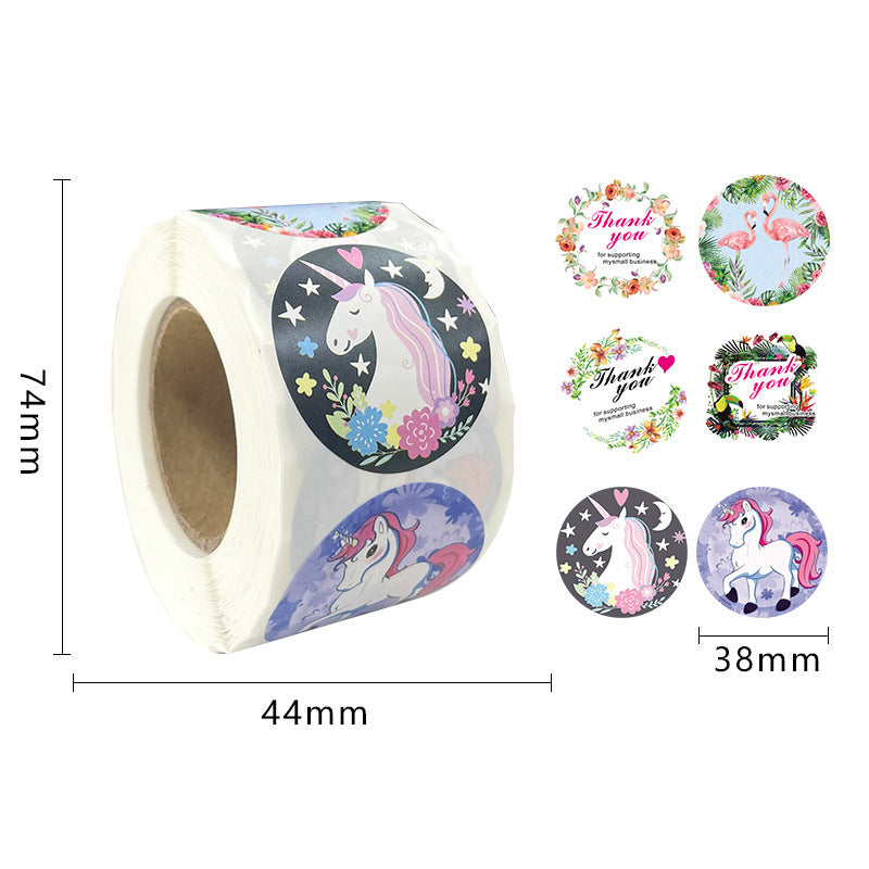 Wholesale 500pcs Gift envelope stickers kraft paper self-adhesive gold-stamped round roll stickers