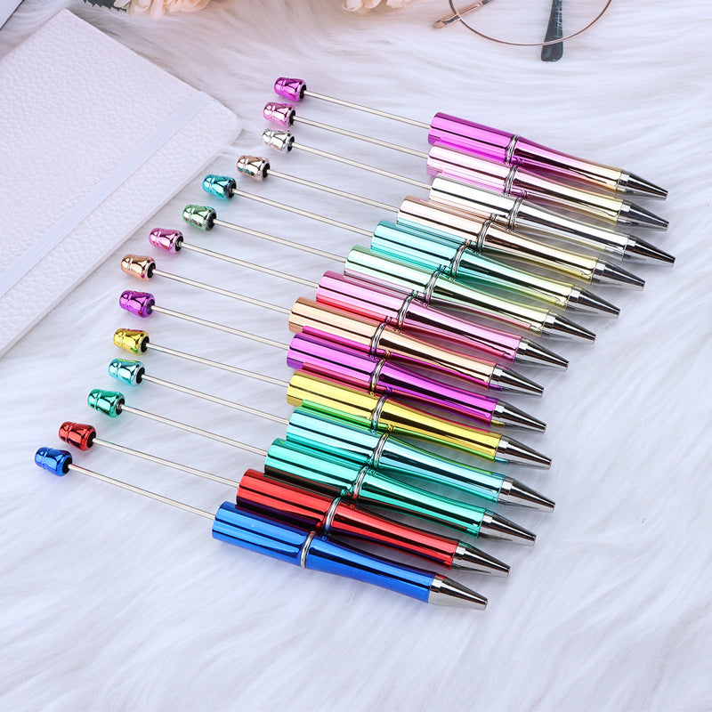 Wholesale 5PCS Beadable Pens UV Electroplated Plastic Gradient Color DIY Beaded Pens ACC-PN-JinBN014