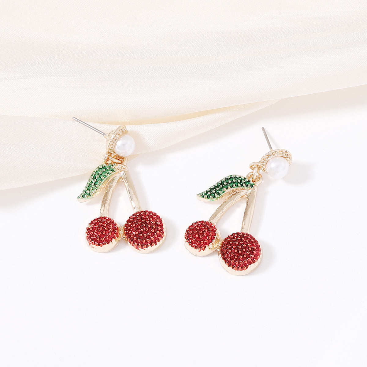 Wholesale alloy fruit Cherry earrings