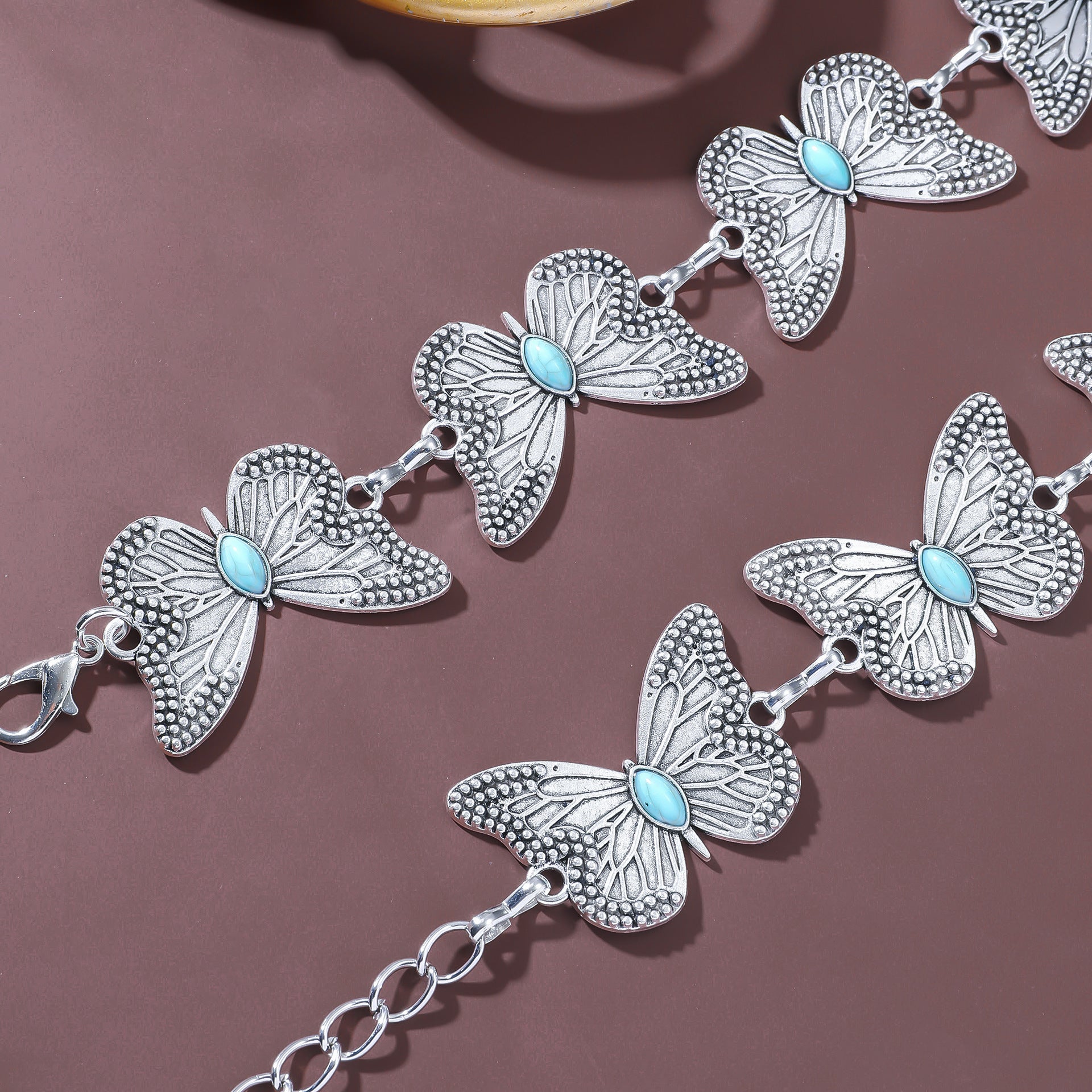 Wholesale Butterfly turquoise inlaid layered retro Body Jewelry