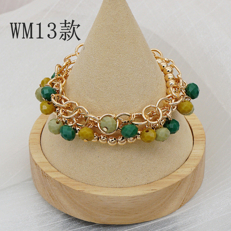 Wholesale Bohemian Heart Flower Multi-Layer Beaded Bracelet Jewelry Accessory for Boutique Resale